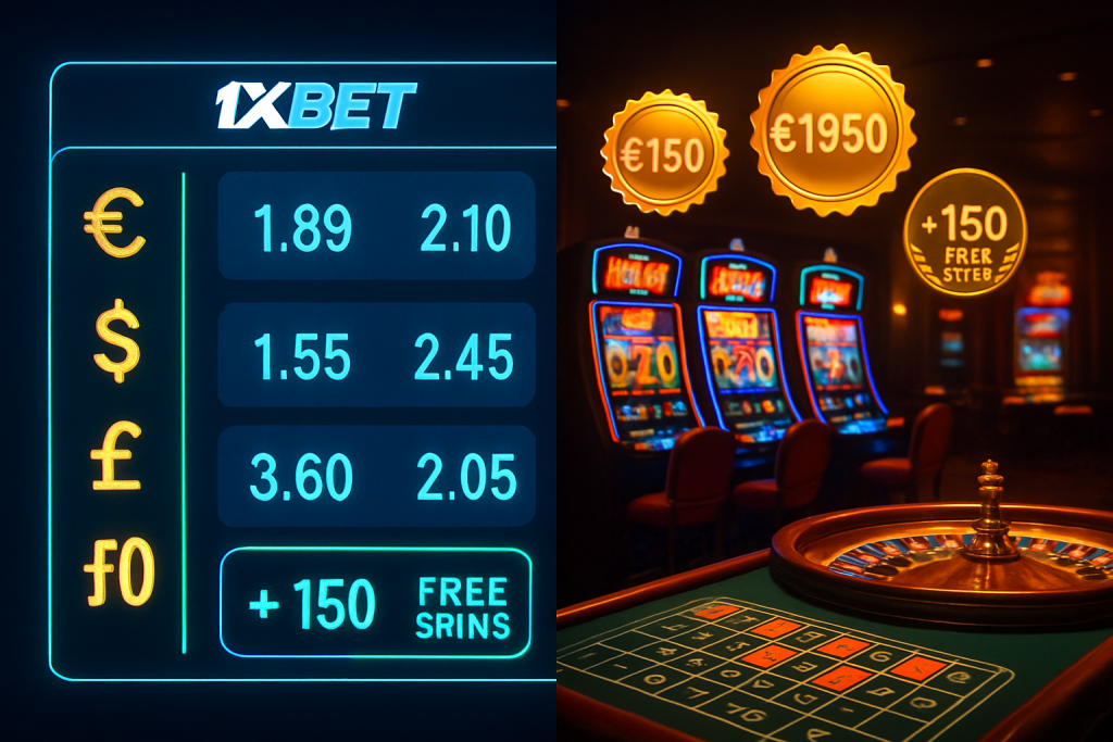 1xBet Welcome Bonus: 130€ + 1950€ Casino & 150 Free Spins
